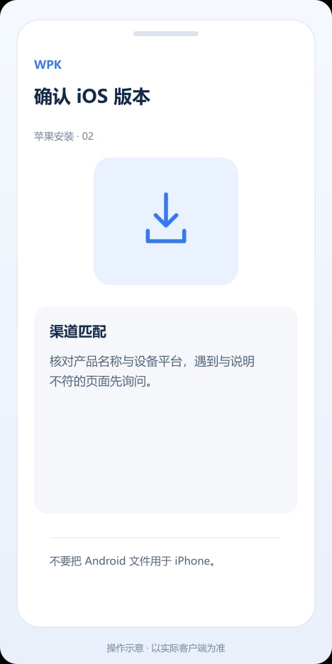 WPK 确认 iOS 版本操作示意